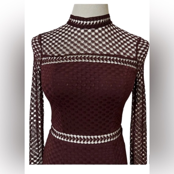 Hello Molly Witness Dress Burgundy Size 12 Mini Dress Back Exposed Zipper - Picture 5 of 12